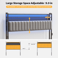 thumbnail image 2 of Ktaxon Linen Upholstered Headboard King Size, Adjustable Height Headboard with 2-Tier Storage, Charging Station & LED Light, Gray, 2 of 10