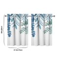 thumbnail image 4 of Vintage Blue Plant Leaves Tier Kitchen Curtains for Bathroom Living Rod Pocket Window Drapes 28"x36" 2 Panels Window Treatment Tiers, 4 of 4
