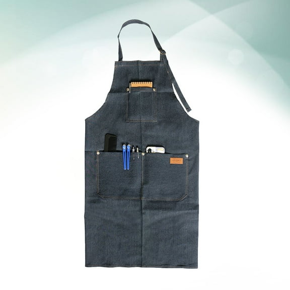 RENACLIPY Renaclipy Durable Denim Barber Apron Black for Various Uses 1Pc