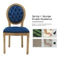 thumbnail image 5 of French Country Dining Chairs Set of 4, Blue Kitchen & Dining Room Chairs, Velvet Kitchen Chairs, Tufted Upholstered, Wood Legs, Sillas De Comedor (Velvet, Blue, 4 Pcs), 5 of 12