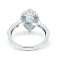 thumbnail image 3 of Simulated Cubic Zirconia Size-5 Teardrop Pear Art Deco Engagement Wedding Bridal Ring 925 Sterling Silver, 3 of 7