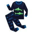 thumbnail image 2 of Byoo Fish Graphic Toddler Boys Outfit Set Pullover Long Sleeve Top Pants Sleepwear Comfy Relaxed Fit for Kids 2 Piece Pj's, 2 of 9