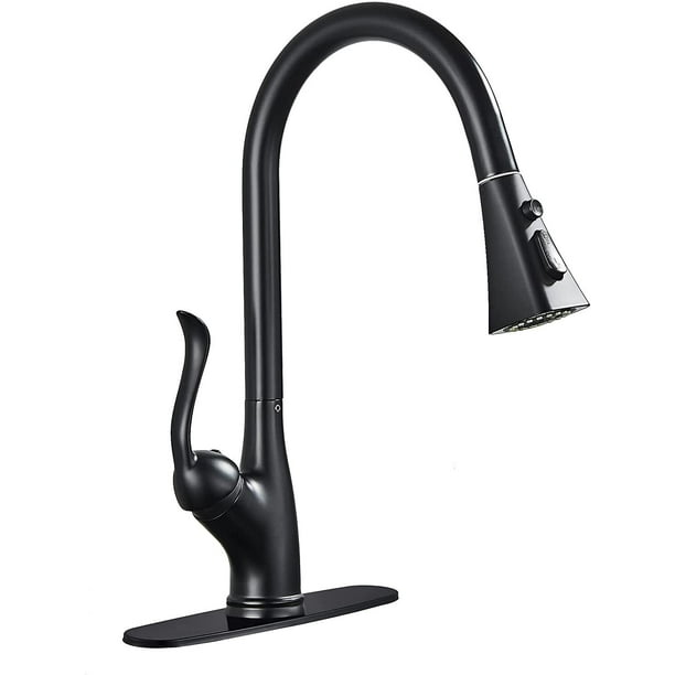 CES Sink Faucet, Black Kitchen Faucet with Pull Down Sprayer VFauosit Commercial Stainless Steel