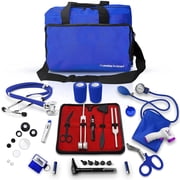 ASA TECHMED Nurse Starter Kit  18-Piece Medical Diagnostic Set with Stethoscope, BP Monitor, Clinical Tools, Blue, 1 Pack