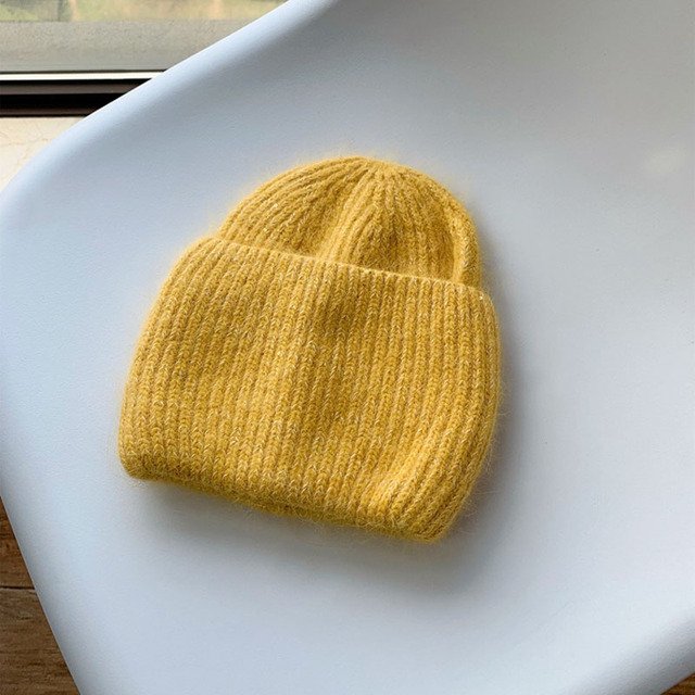 LinYooLi Candy Color Rabbit Hair Knitting Wool Hat, Autumn And Winter Shining Sequins Fashion Matching Caps Melon Skin Hat Fashion