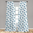 thumbnail image 5 of Ambesonne Whale Curtains, Fish Swimming Ocean, Pair of 28"x84", Dark Sky Blue, 5 of 5