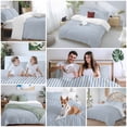 thumbnail image 6 of Blue Striped Bedding 3 Piece Duvet Cover Set Twin Size, Modern Simple Farmhouse Beige Vintage Soft Microfiber Comforter Cover with Zipper Closure & Pillowcases, Wrinkle & FadeResistant Quilt Cover, 6 of 9