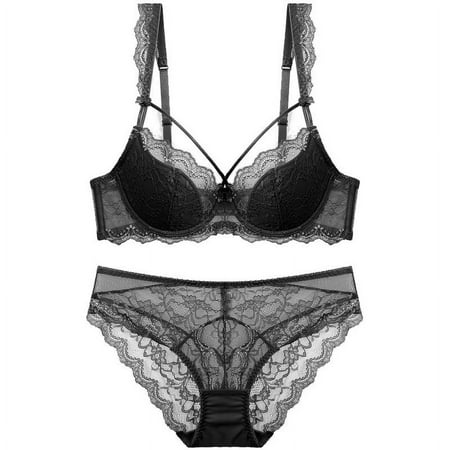 HHH Sexy Lace Lingerie Women s Thin Cotton Big Chest Makes It Smaller Comfortable and Breathable Push up Large Size Bra Set