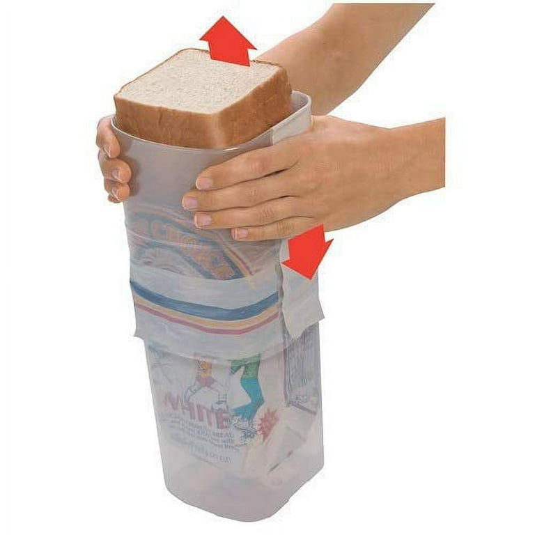Buddeez Sandwich Size Bread Buddy Dispenser, Plastic Bread Box Storage  Container 13.5 x 5 x 5 inches, Clear