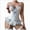 Light Blue, variant on Mesh Corset Ruffle Lace Up Underwire Sheer Garter Belt Babydoll Lingerie Set With Thong 3 Piece Women (White,XL)