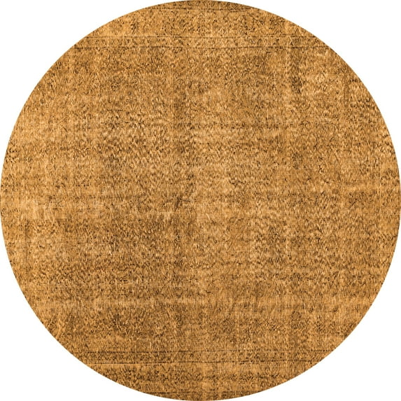 Ahgly Company Indoor Round Abstract Orange Contemporary Area Rugs, 5' Round