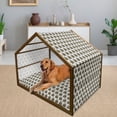 thumbnail image 2 of Turtle Pet House, Indigeonous Motifs Underwater Animals Patttern Earthy Tones, Outdoor & Indoor Portable Dog Kennel with Pillow and Cover, 5 Sizes, Brown Yellow Black, by Ambesonne, 2 of 4