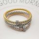 thumbnail image 2 of Women's Tri Tone Stretch Bracelet 3 Piece Set, 2 of 5