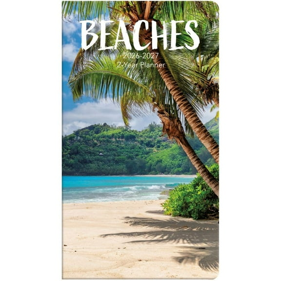 Turner Licensing, Beaches 2 Year 2026 Pocket Planner, 3.63'' X 6.38'', 12-Month Calendar with Stapled Binding