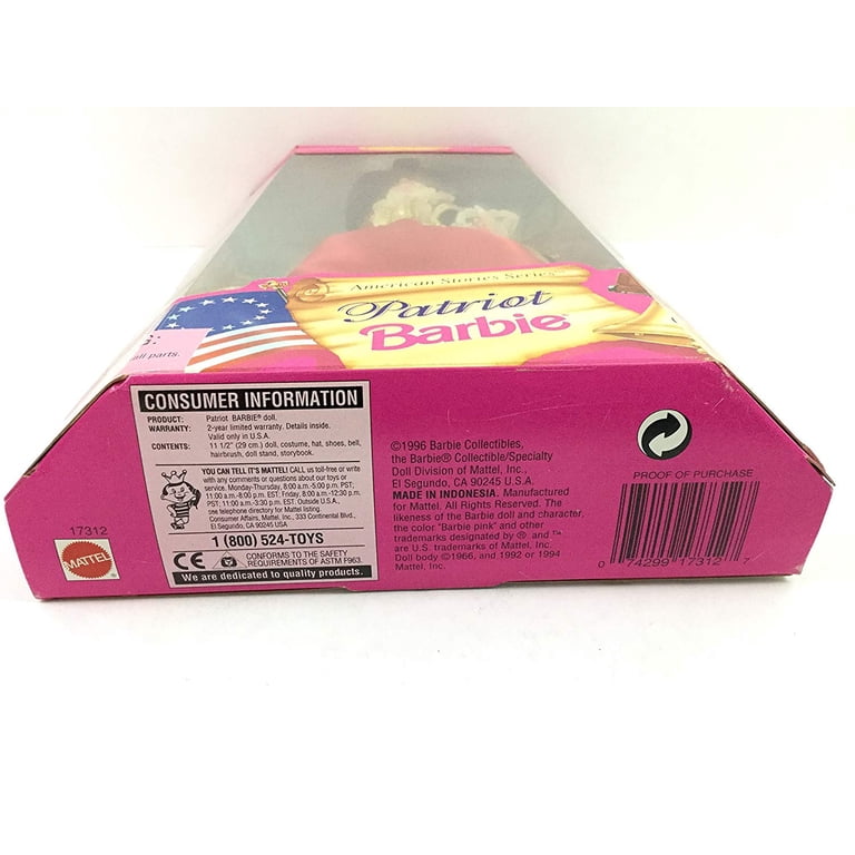 1996 American Stories Patriot Barbie, NRFB, (17312) Non-Mint Box