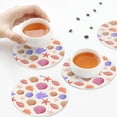 thumbnail image 4 of Leather Coasters with Heat-resistant for Drinks, Cute Cartoon Conch Shell Starfish -标题2 Round Shape, 4 of 5