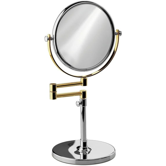 AGM Home Store Elegant Round Table Top Double Sided Cosmetic Makeup Magnifying Mirror