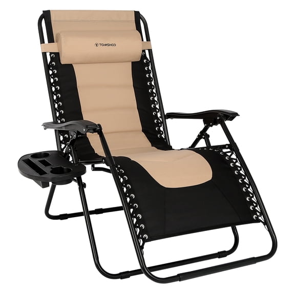 TOMSHOO Adjustable Zero-Gravity Chairs - Khaki