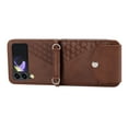 thumbnail image 4 of Premium Wallet Case for Samsung Galaxy Z Flip 3 5G (2021), Allytech Flip Foldable Magnetic Card Slots Crossbody Case with Detachable Shoulder Strap for Samsung Z Flip3/Galaxy Z Flip3 6.7", Brown, 4 of 8