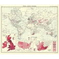 thumbnail image 2 of Bartholomew 13x12 White Modern Wood Framed Museum Art Print Titled - Global Wool Growing Countries - Bartholomew 1907, 2 of 4