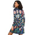 thumbnail image 2 of FORMRS Womens Long Sleeve Nightgowns Crew Neck Sleep Shirt Soft Pajamas Sizes S-3XL, Bloom Flowers, 2 of 8