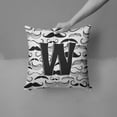 thumbnail image 2 of Carolines Treasures CJ2009-WPW1414 Letter W Moustache Initial Canvas Fabric Decorative Pillow  14Hx14W multicolor, 2 of 4