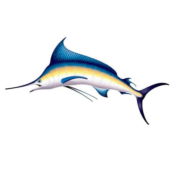 Pack of 6 Blue and White Luau Marlin Party Wall Decors 77.5"