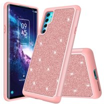 for TCL 20S TCL 20 S with Tempered Glass Phone Case Glitter Shock proof Edge Scratch Shield Hybrid Layers Slim Bumper Cover