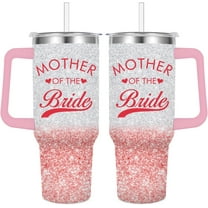 Mother of Bride Cup-Mother of Bride Tumbler, 40 oz Insulated Water Bottle for Bridal Shower,Engagement,Wedding (Mother of Bride)
