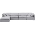 thumbnail image 4 of Meridian Furniture Indulge 129" Linen Fabric L-Shaped Modular Sectional in Gray, 4 of 10