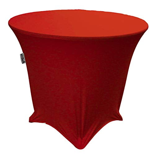 LA Linen LA Linen TCSpandex48Rx30H_RedX98 Nappe Ronde en Spandex, 48 Pouces Rond 30 Pouces de Haut, Rouge