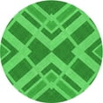 thumbnail image 1 of Ahgly Company Machine Washable Indoor Round Transitional Neon Green Area Rugs, 7' Round, 1 of 7