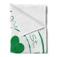 thumbnail image 2 of St. Patrick's Day Soft Flannel Fleece Blanket, Stamp Like Design Greetings for Party March 17 Lucky Shamrock Print, Cozy Plush for Indoor and Outdoor Use, 50" x 60", White and Green, by Ambesonne, 2 of 5
