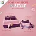 thumbnail image 3 of Caboodles Pretty in Petite Makeup Box, Two-Tone Pink on Lavender, Hard Plastic Organizer Box, 2 Swivel Trays, Fashion Mirror, Secure Latch for Safe Travel, 3 of 4