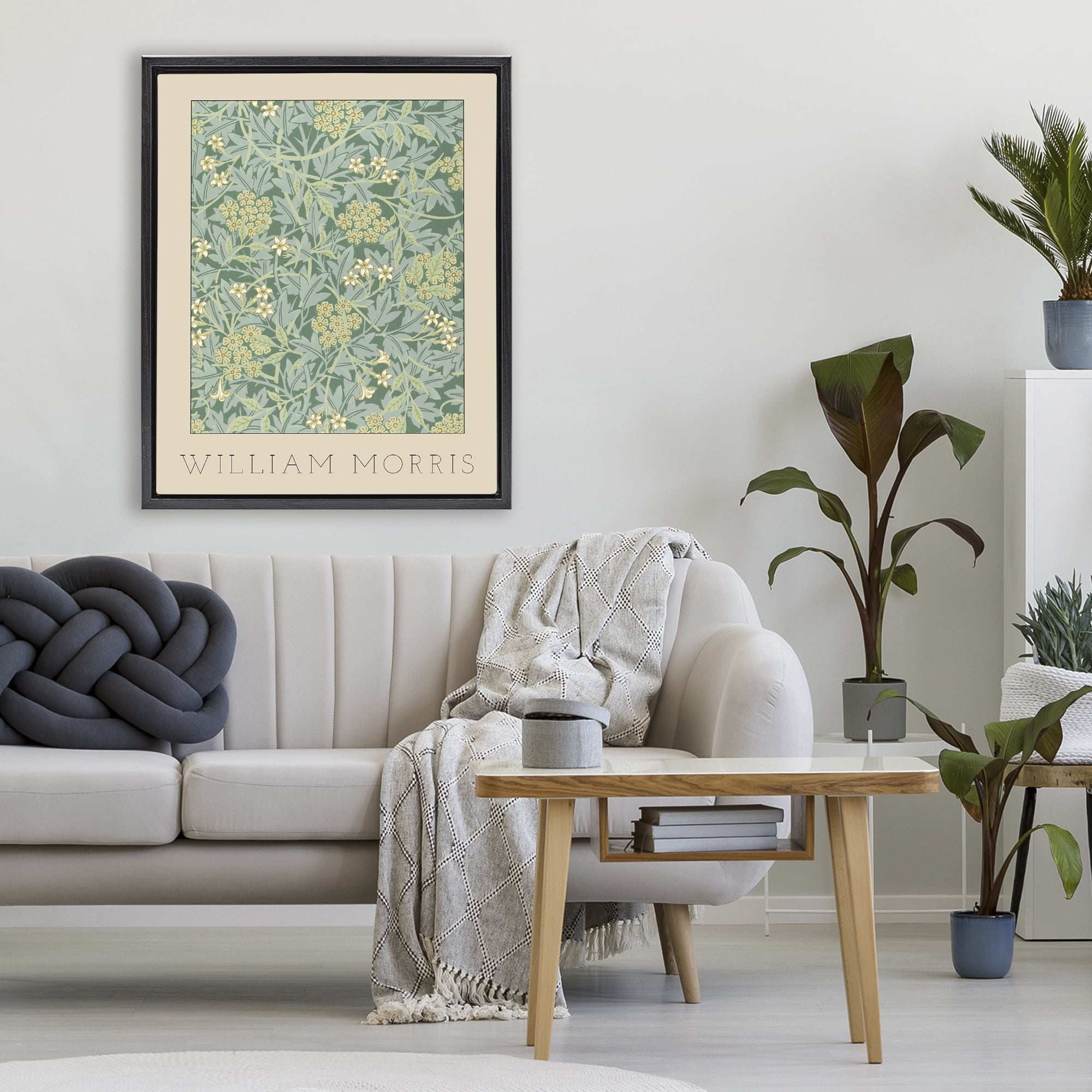 Stupell Industries William Morris Green Tones Black Framed Floater Canvas Wall Art, design by Lil' Rue