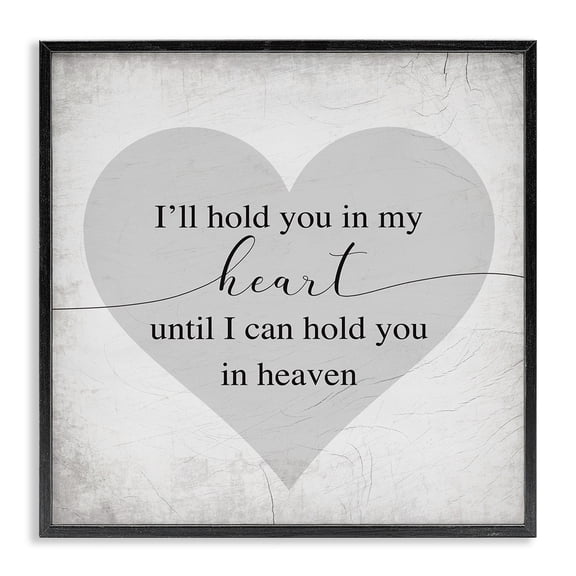 Stupell Industries Farmhouse In My Heart Until Heaven Distressed Black Framed Giclee Art, 12 x 12, by Lil' Rue