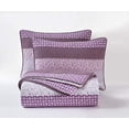 thumbnail image 2 of Chezmoi Collection Poppy 3-Piece Patchwork Striped Pre-Washed Cotton Quilt Set - Purple Flower Floral Coverlst - Lightweight Reversible Bedspread, King Size, 2 of 4