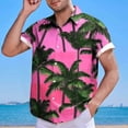 thumbnail image 5 of Afuyipoi Men's Printed Button-Up Shirt,Short Sleeve Classic Loose Relaxed Fit Shirts Green L, 5 of 5