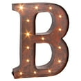 thumbnail image 2 of The Gerson Company 12" High Lighted Metal Letter "U", Rustic Brown, 2 of 2