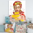 thumbnail image 2 of Designart ' Exotic Colorful Portrait of Afro American Woman ' Traditional Canvas Wall Art Print, 2 of 4