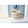 thumbnail image 3 of Better Homes & Gardens Natural Maize Colored Stripe Basket, Blue Gray, Large, 3 of 6
