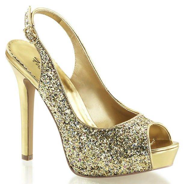 gold sparkly stiletto heels