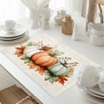 thumbnail image 5 of Thanksgiving Green Orange Pumpkin Placemats Set of 1 Leaf Vintage Text Texture Heat Insulated Linen Place Mats, Washable Stain-Proof Table Mats for Dining Tables Holiday Decor 13x19inch, 5 of 9