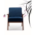 thumbnail image 2 of Soft Velvet and Wood Chair | Ideal for Bedroom Nook, Enhances Room's Aesthetic, 2 of 6