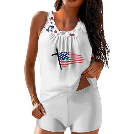 GZWYHT 4th Of July Bathing Suit Women 4th Of July Swimsuits for Women Triangle Bikini Sets High Waisted Bikini Sets for Women Thong Bikini Sets for Women White S