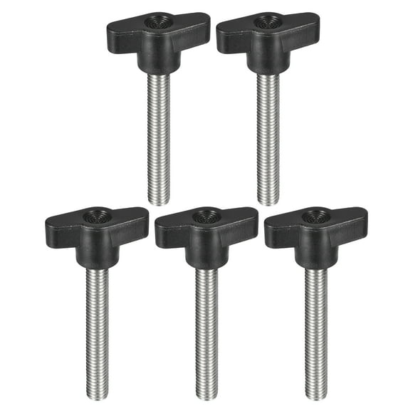 Unique Bargains 5Pack 304 Stainless Steel Clamping Screw Knob T Shaped Thumb Screws M8 x 55mm