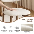thumbnail image 4 of AFO Set of 4 Dining Chairs, Chenille Upholstered Kitchen Side Chairs with Wood Legs and Backrest for Modern Mid-Century Dining Room and Restaurant, Beige, 4 of 14