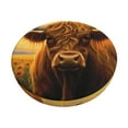 thumbnail image 1 of Balery Sunset Sunflower Cow A Fundas de asiento para taburete de bar redondo de tela de terciopelo ajustables que protegen de arañazos y manchas para sillas de 14 a 17 pulgadas.-12 inch, 1 of 7