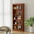 thumbnail image 4 of VICTONE 5-Shelf Bookcase, Wooden Standing Rack Book Storage Shelves Furniture Selection for Living Room, Bedroom, Home Office (Cherry), 4 of 14