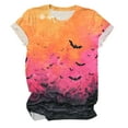 thumbnail image 4 of Gubotare Halloween Button Up Shirt Women Shirt Pumpkin Graphic Tshirt Blouses Womens Graphic Tees (Hot Pink,M), 4 of 5